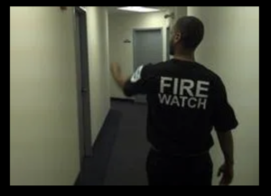 Fire watch security guard on his duty
